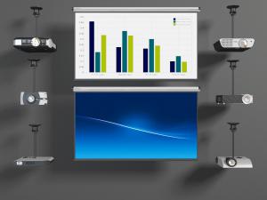 现代家用、办公投影仪投影机和幕布