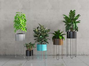 现代北欧金属花盆花架盆栽植物