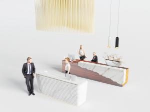 现代长方形装饰大理石元素的前台接待台