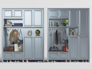 美式蓝灰色玄关鞋柜