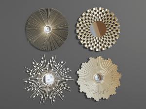 现代简欧圆形金属装饰镜子