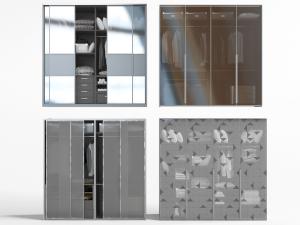 现代轻奢玻璃柜门衣柜