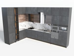 后现代灰色整体橱柜吊柜