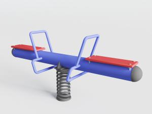 儿童户外带金属弹簧的跷跷板3d模型 儿童户外带金属弹簧的跷跷板