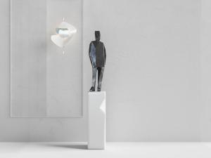 现代黑色抽象人物雕像