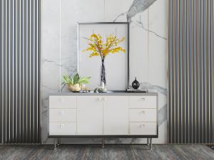 新中式带抽屉白色玄关柜