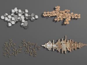 新中式金属几何造型的墙面饰品挂件