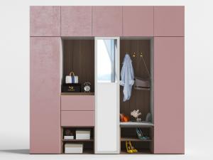 现代轻奢粉色玄关鞋柜