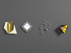 现代方形多边形金属墙面饰品挂件