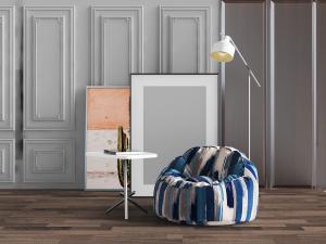 现代带条纹图案的懒人沙发