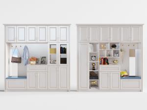 简欧白色玄关鞋柜