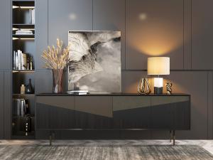 现代轻奢黑色电视柜