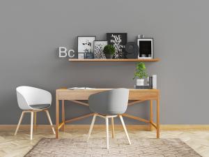 北欧实木书桌椅组合3d模型 北欧实木书桌椅组合