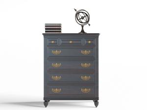 美式实木带雕花拉手的斗柜边柜