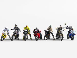 一群骑着摩托车的男人