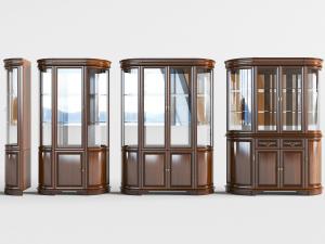 欧式实木带玻璃柜门的装饰柜