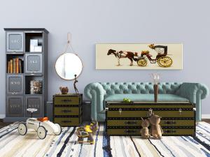 美式布艺多人沙发茶几装饰柜