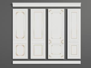 简欧金色雕花的护墙板