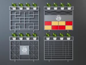 工业风带收纳功能的栏杆护栏3d模型 工业风带收纳功能的栏杆护栏