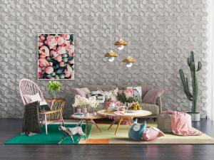 北欧布艺多人沙发藤编休闲椅子茶几组合