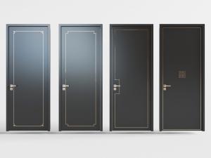 新中式黑色平开门