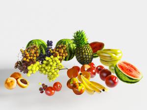 葡萄、西瓜和香蕉水果