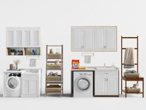 北欧洗衣机储物装饰柜毛巾架