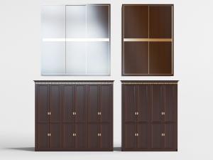 新中式实木上下柜门的衣柜