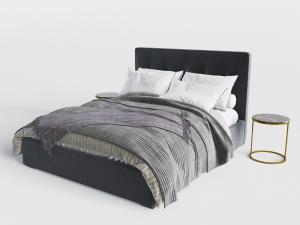 现代布艺双人床