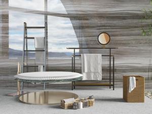 新中式毛巾架、收纳筐和卫浴小品