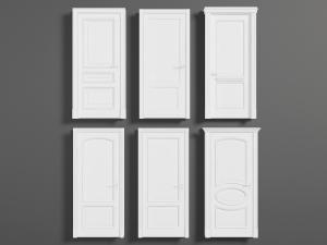 简欧白色平开门