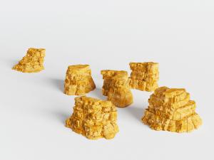 中式园林黄色的石头堆