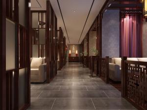 中式古典咖啡厅过道走廊