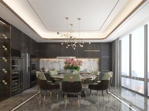 现代轻奢餐厅厨房