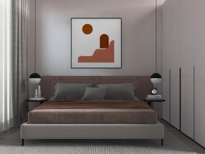 后现代双人床衣柜