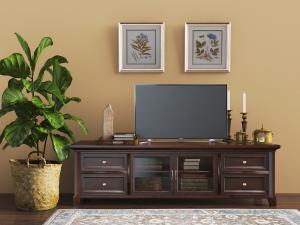 美式实木电视柜电视机