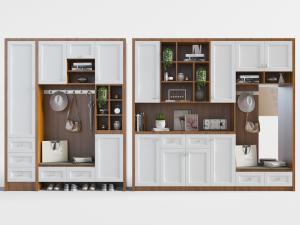 北欧实木玄关装饰鞋柜