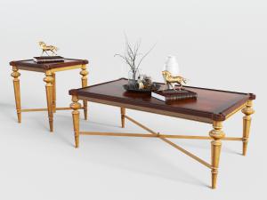 美式长方形茶几边几