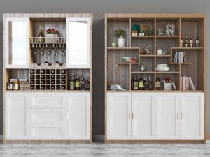 北欧实木拼接装饰储物酒柜3d模型 北欧实木拼接装饰储物酒柜