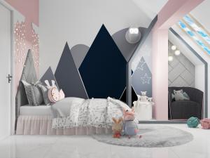 北欧儿童单人床单人沙发3d模型 北欧儿童单人床单人沙发