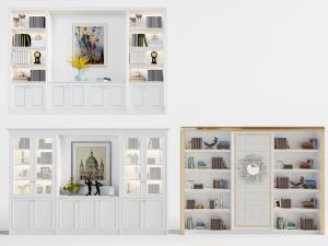 简欧白色装饰柜置物架