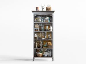 美式实木开放式装饰置物架