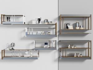 现代金属墙面置物装饰架