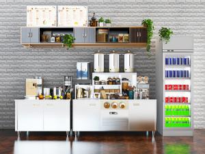 现代咖啡果汁饮料食品料理台保鲜柜