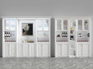 简欧白色装饰酒柜3d模型 简欧白色装饰酒柜