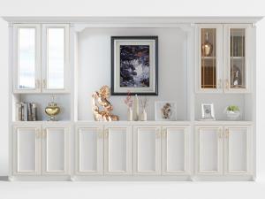 简欧白色装饰置物柜