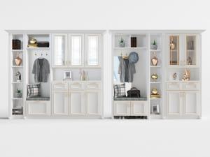 简欧白色玄关鞋柜