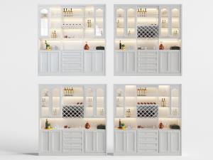 简欧白色装饰酒柜置物架