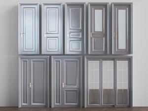 美式灰色字母平开门推拉门