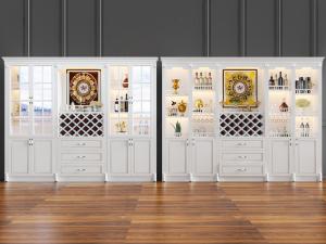 简欧白色带抽屉的酒柜3d模型 简欧白色带抽屉的酒柜